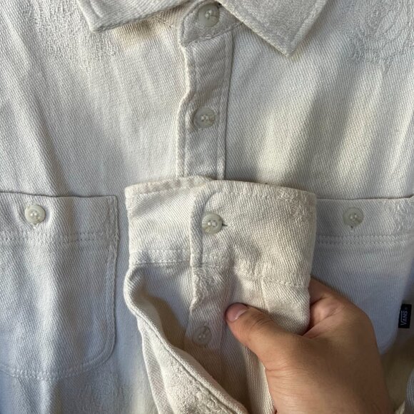 Vans Off The Wall Mens Antique White Walker L/S Flannel Shirt Size L - Picture 7 of 11